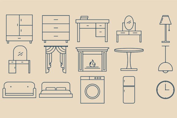 Download Set of Home Furniture Icon Logo - Home furniture Collection