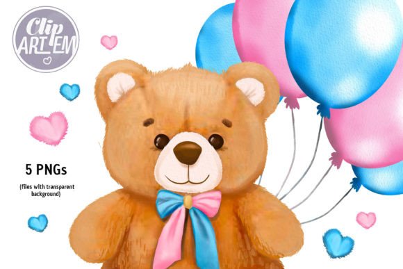 Download Unisex Pink Blue Baby Bear 5PNG Clip Art - Unisex Collection