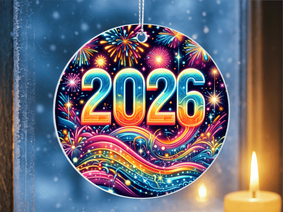 Download Neon 2026 Firework Display Art Ornament - Premium Resources