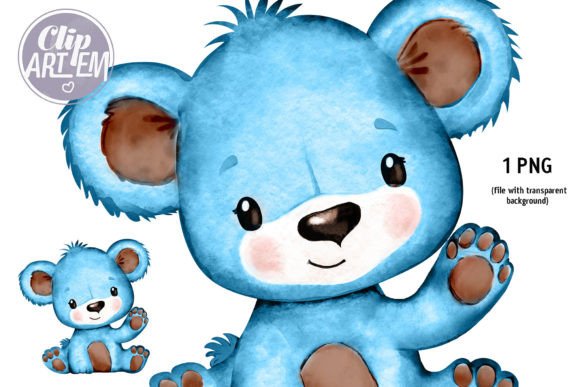 Download Blue Bear Brown Ears Unisex PNG Image - Unisex Collection
