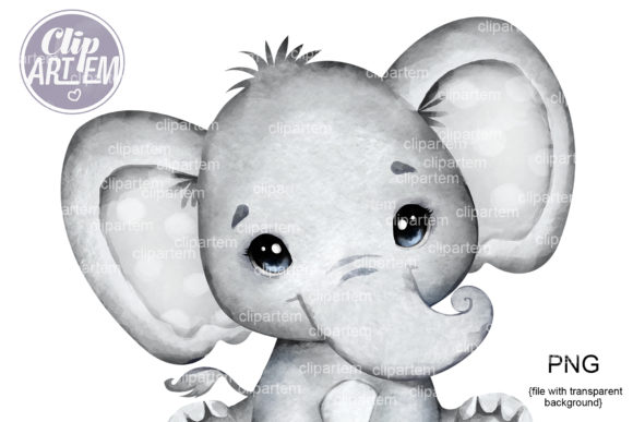 Download Gray Baby Elephant Clip Art Unisex - Unisex Collection